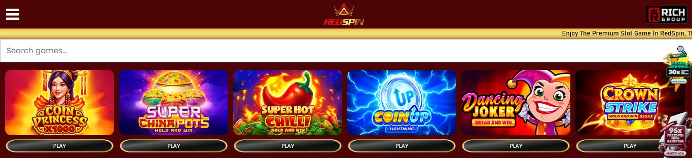 Search and play popular slot games with high RTP